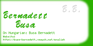 bernadett busa business card